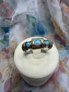 Vintage 925 silver Fire Opal with 14kt Accents